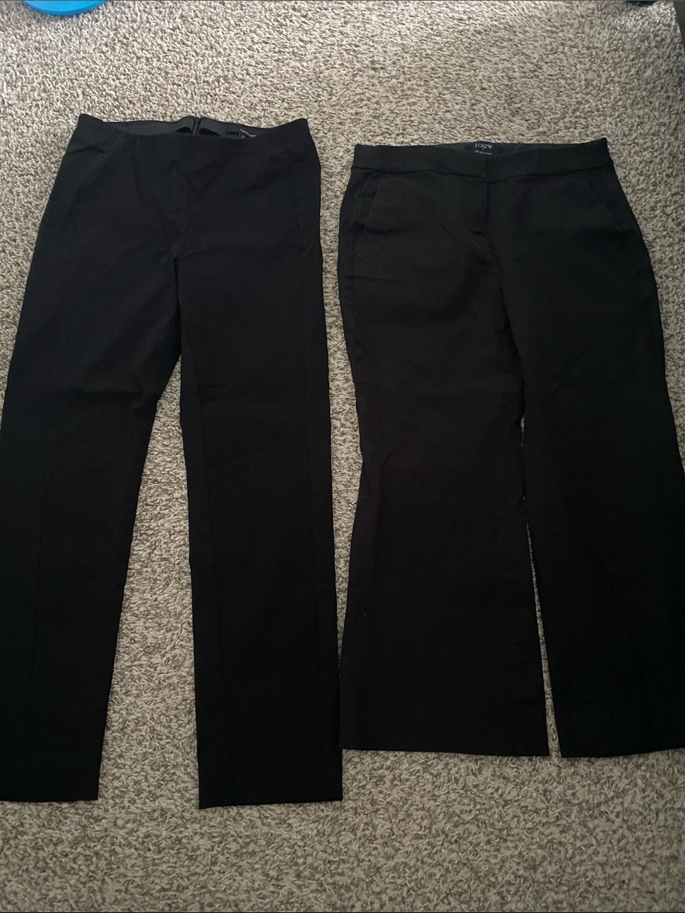 J. Crew Black Straight-Leg Dress Pants Duo
